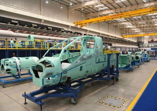 Apache fuselage assembly line
