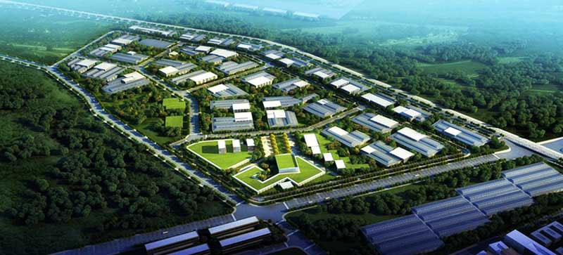 An industrial park in Telangana, seen from the air