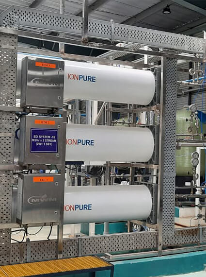 An ultrapure water system serving a manufacturing plant