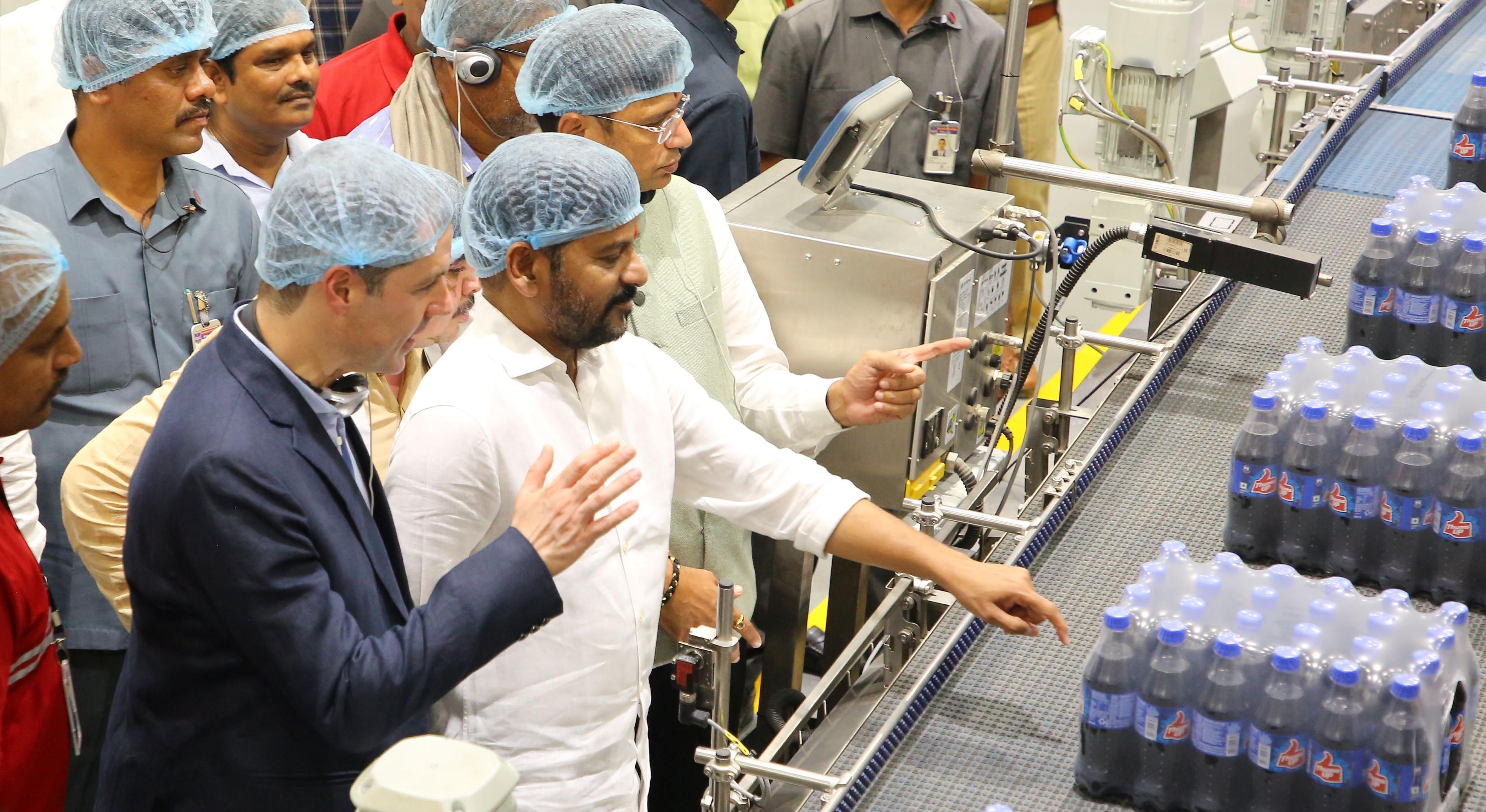 A beverage bottling line in Telangana