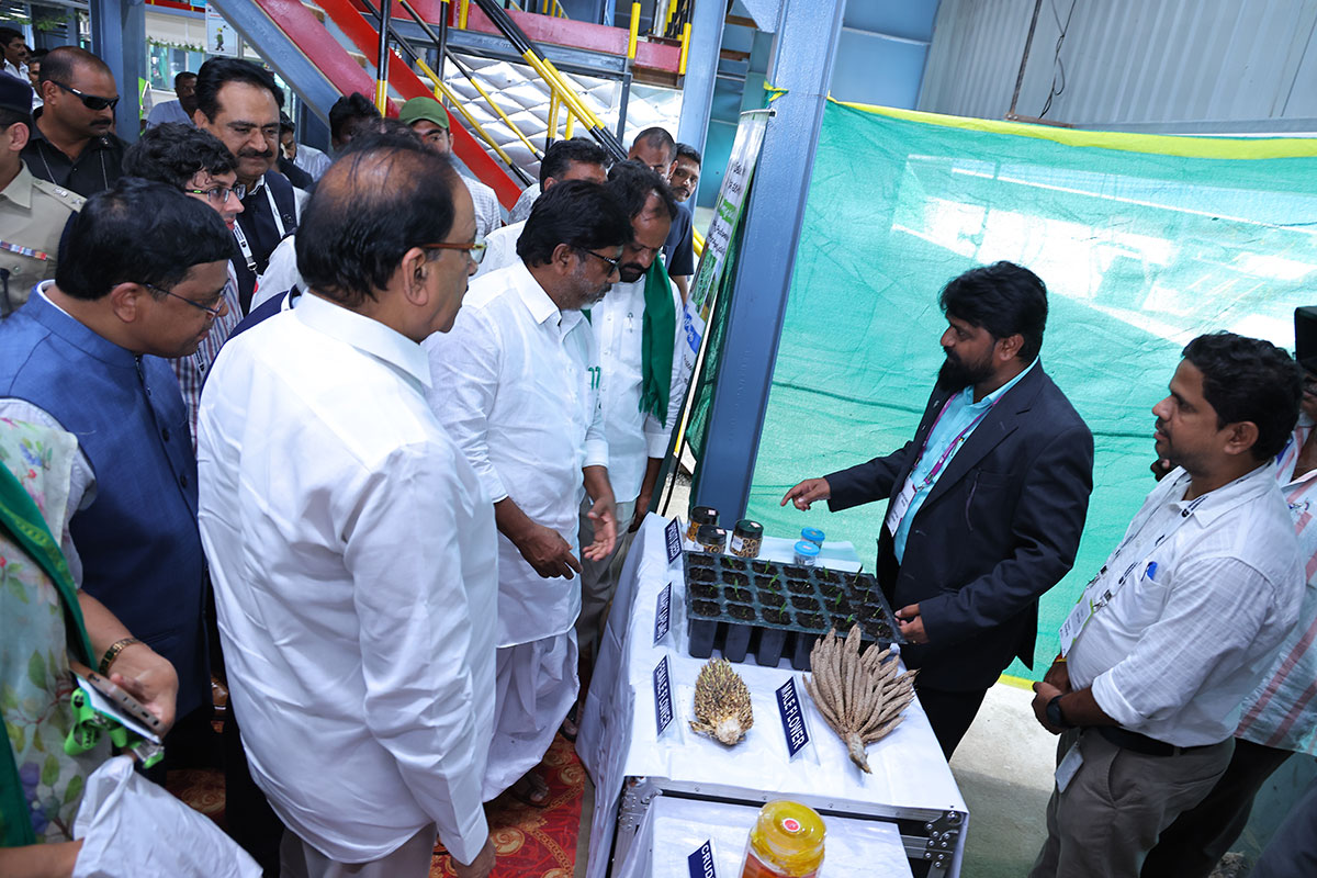 Visitors viewing product displays at the Godrej unit in Khammam