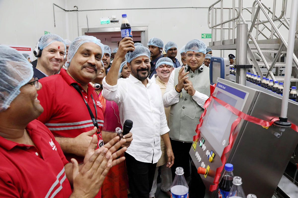 A beverage bottling line in Telangana