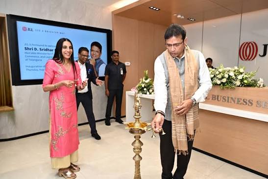 The inauguration of JLL's business services centre in Hyderabad