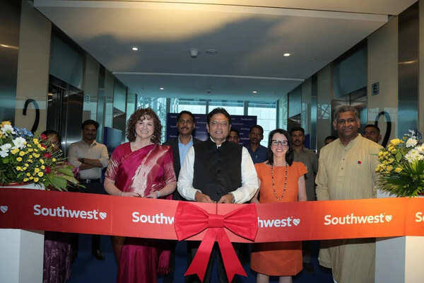 The ribbon-cutting for Southwest's Global Innovation Centre in Hyderabad