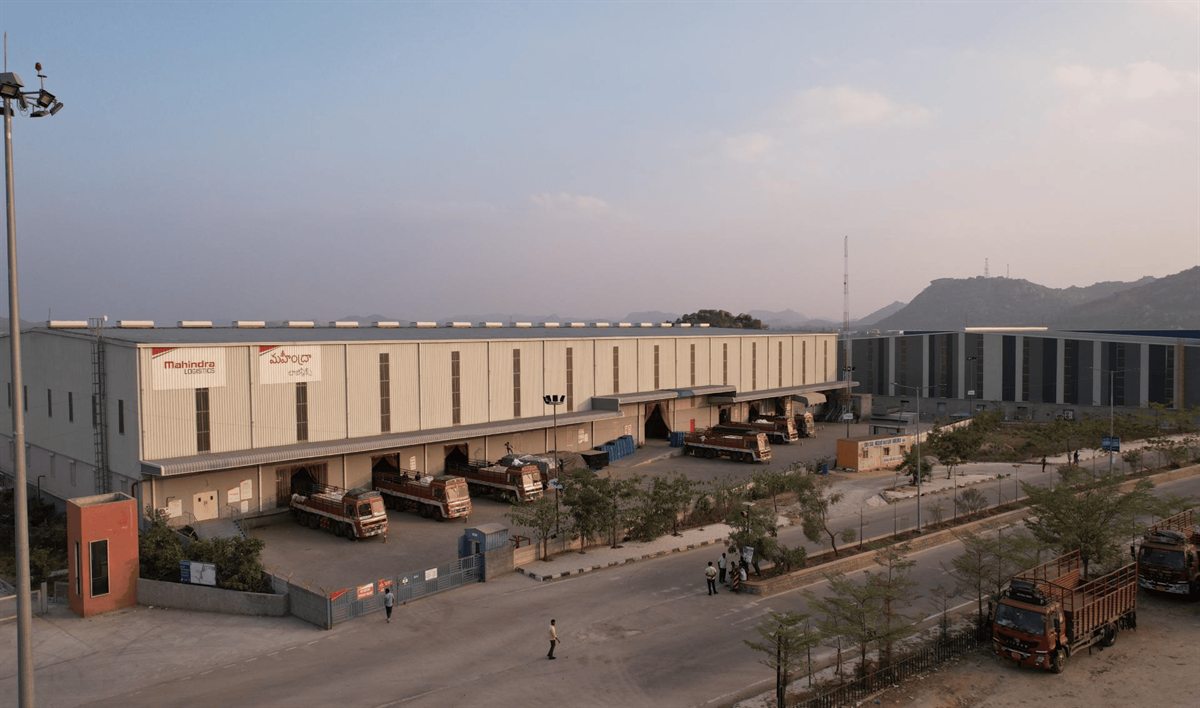 A logistics warehouse and loading bays in Telangana