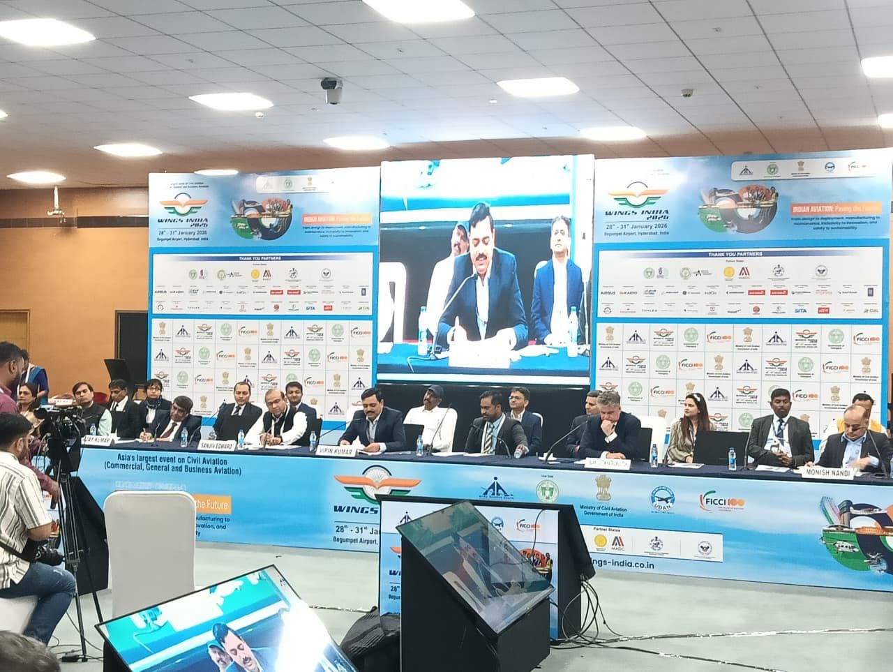A roundtable discussion on air cargo and logistics at Wings India, Hyderabad