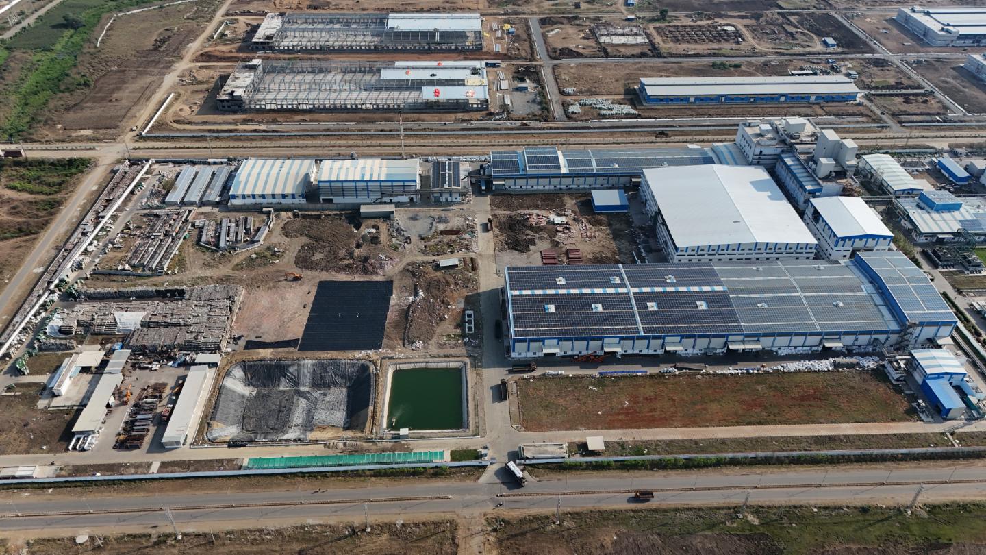 Aerial view of the Ganesha area of the textile park