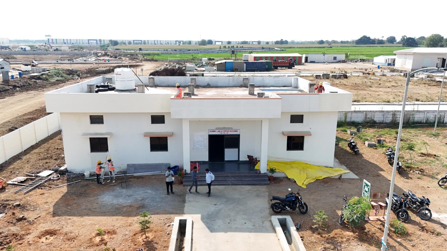 Aerial view of the textile park