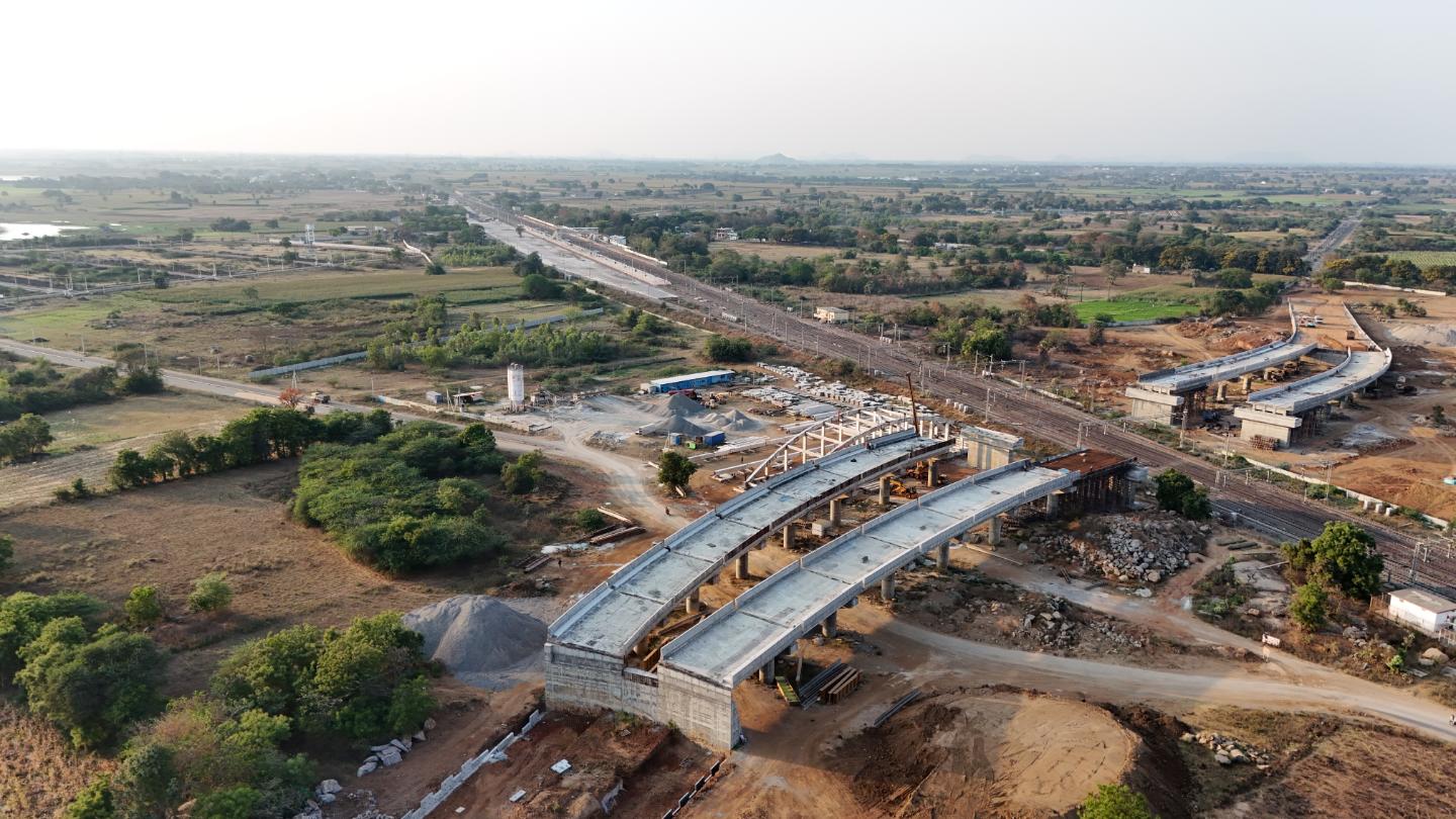 The road over bridge near the textile park