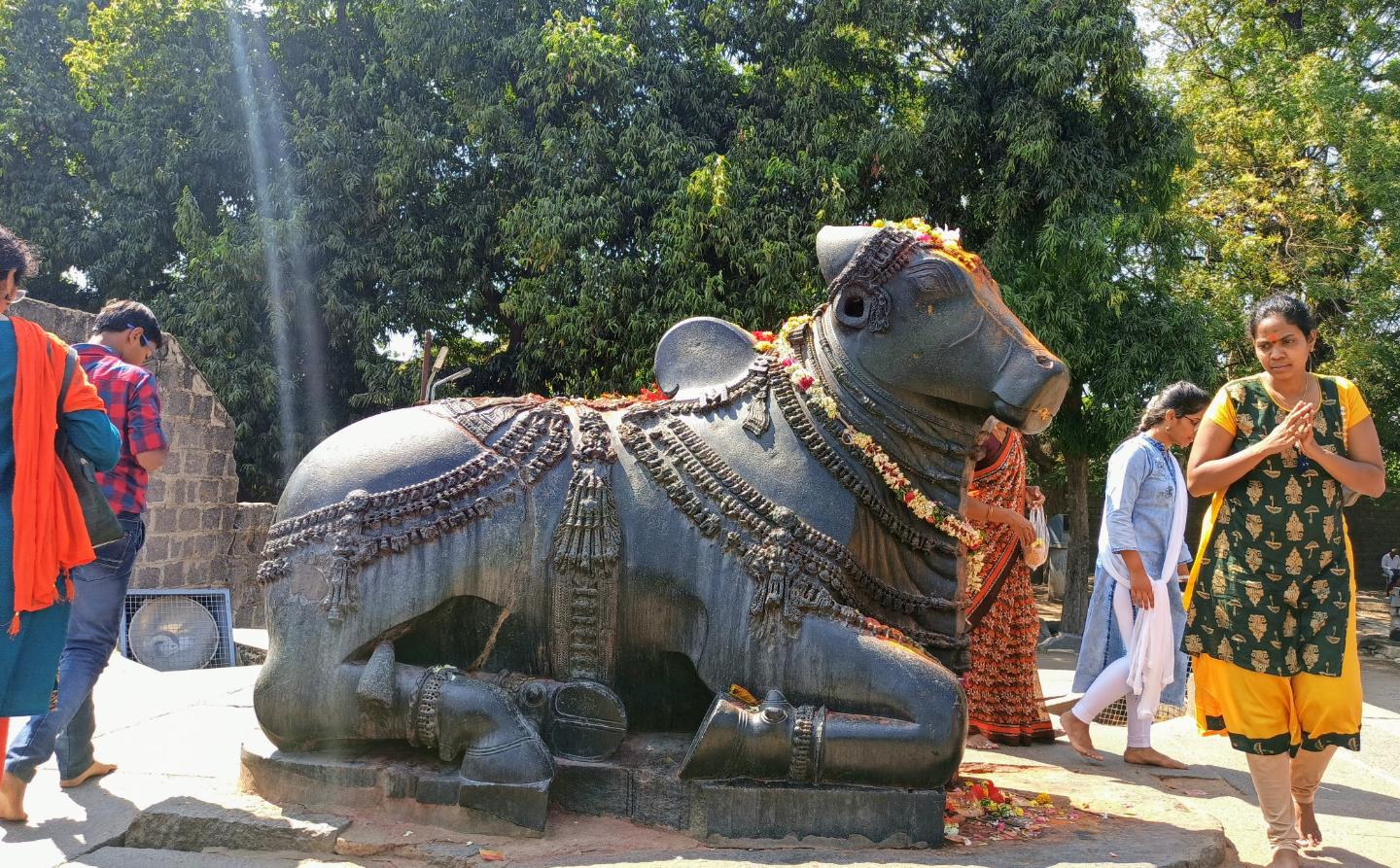 The Nandi statue at the Thousand Pillar Temple, Warangal