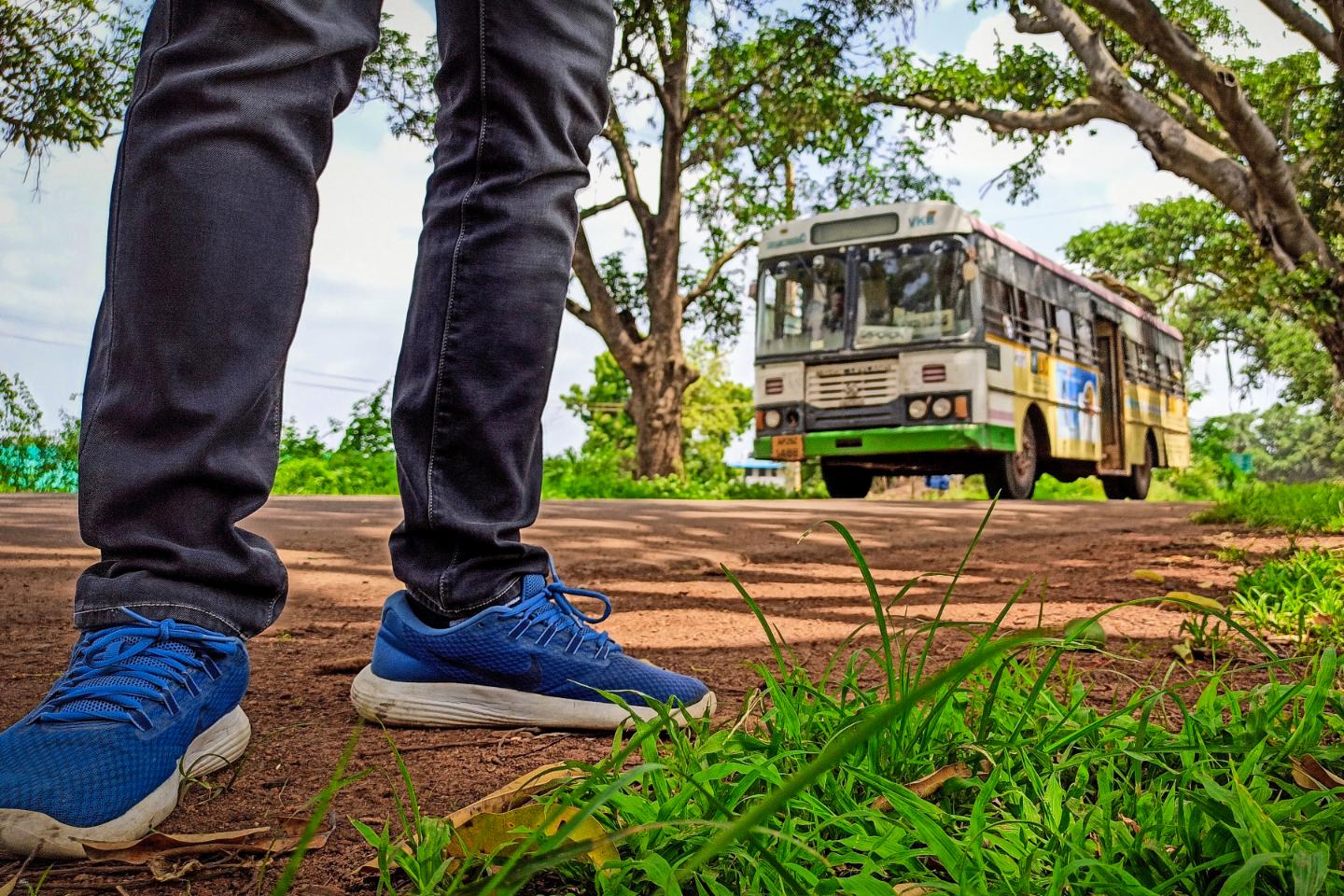 A hiker on a trail in the Ananthagiri Hills