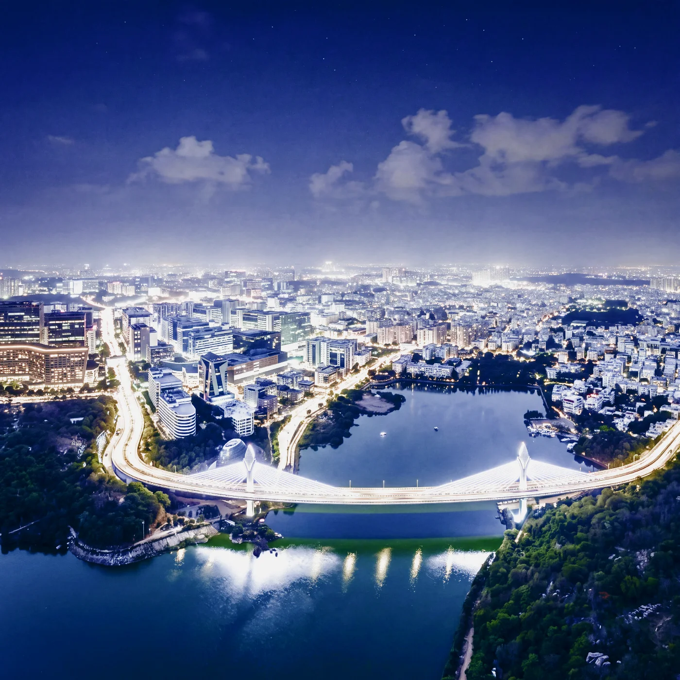 Hyderabad at night from the air