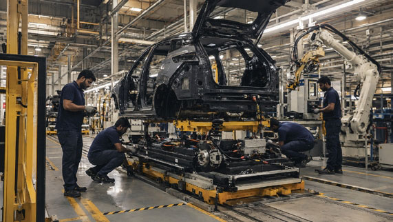 Electric vehicle manufacturing line