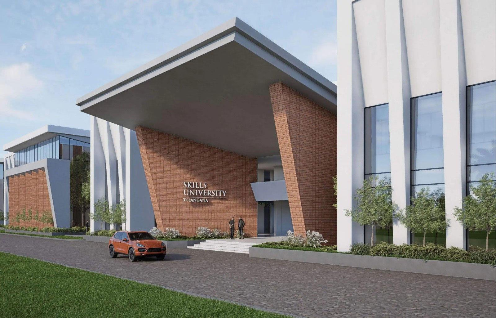 Young India Skill University campus building in Telangana