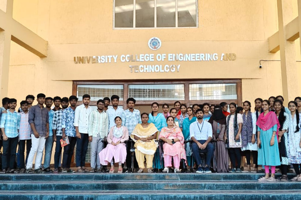 Students training on laptops through a TASK industry-academia programme in Telangana